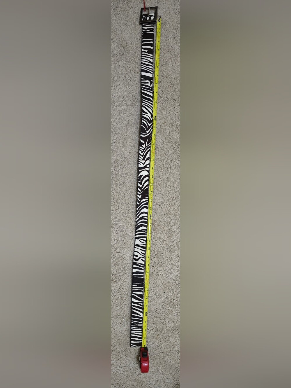 Zebra Print Belt - Black and White